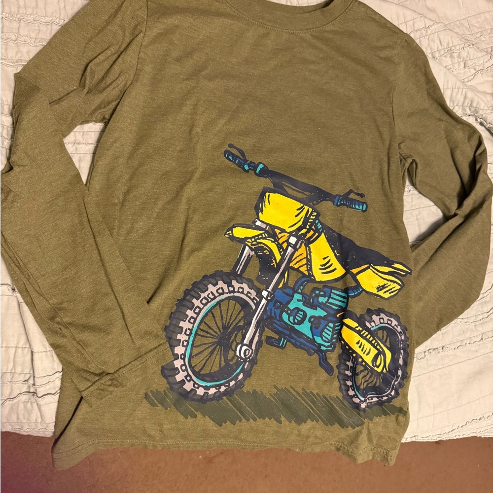 Cat & Jack Green and Yellow Long Sleeve Tee
